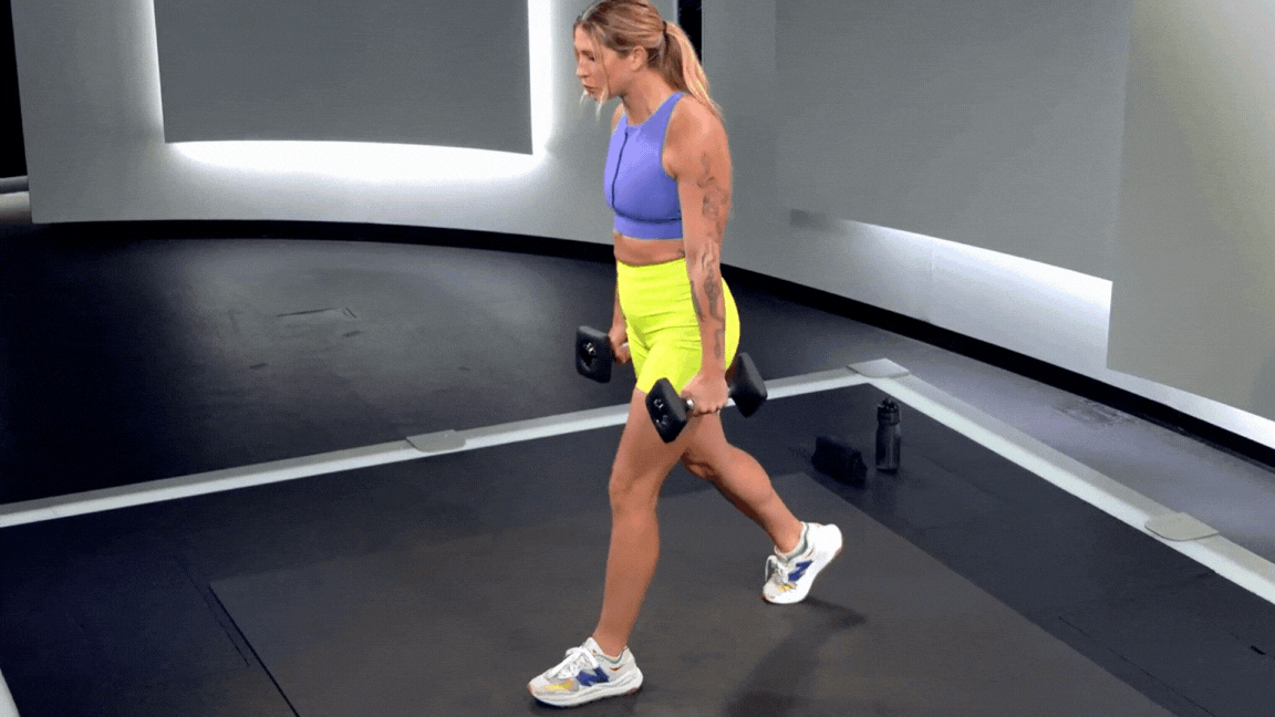 Selena Samuela Lunge GIF At-Home Glute Workout Moves For A Stronger Butt 