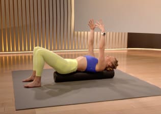 Rebecca Kennedy demonstrates a foam roller exercise for the back 